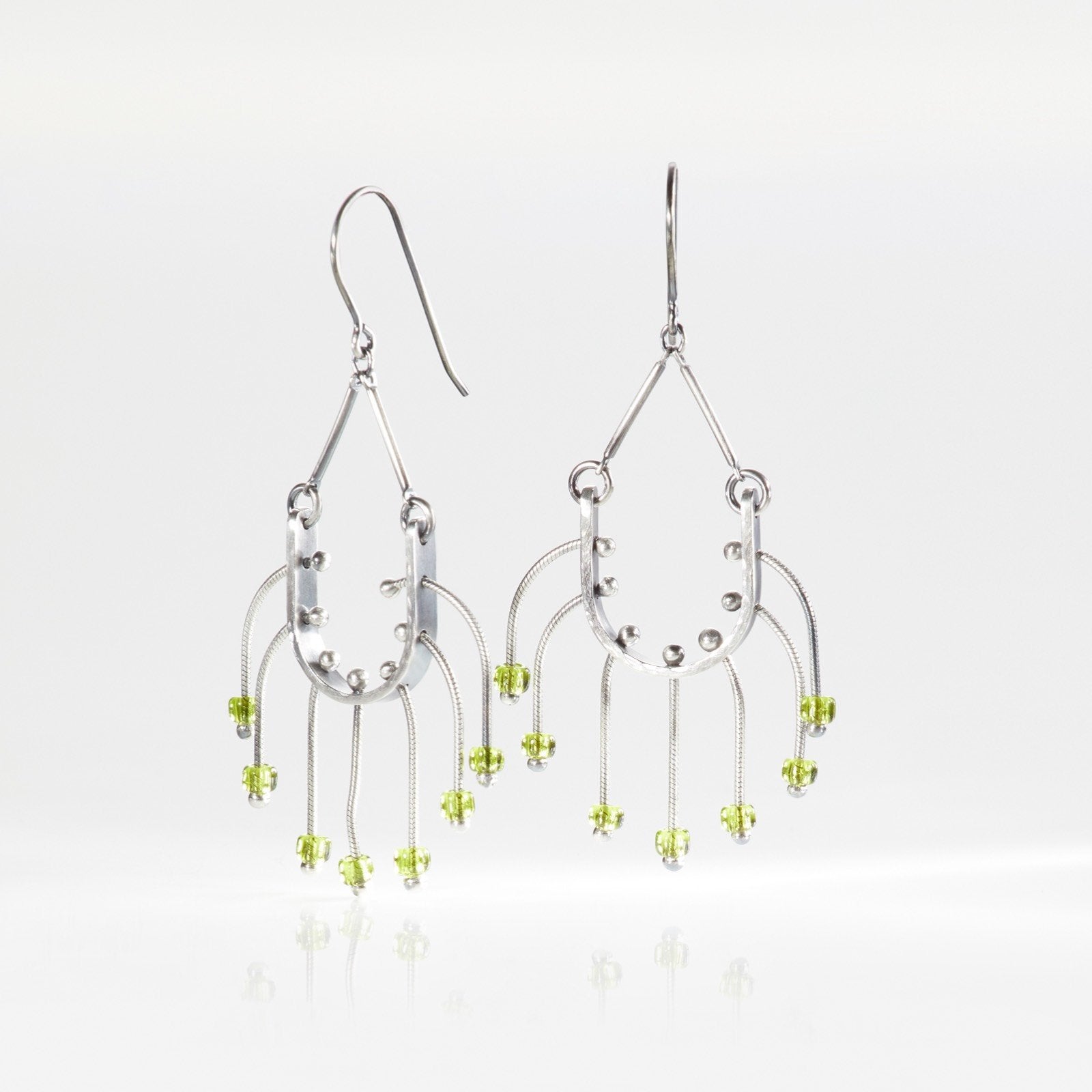 Lime Bead Tentacles Earrings