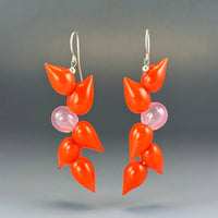 Orange Art Glass Earrings