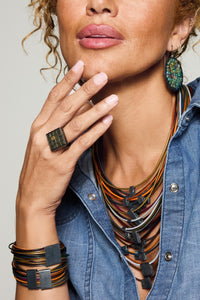 Carved Square Grid Ring