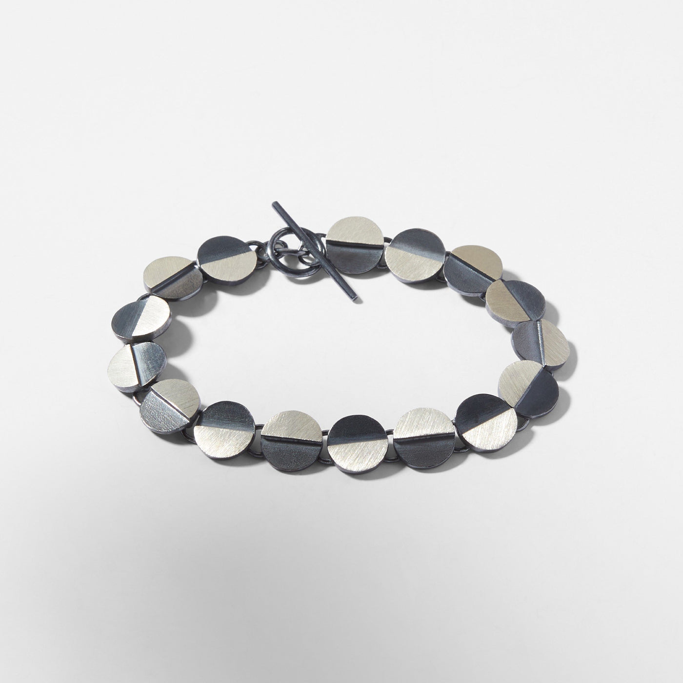 Half and Half Eclipse Circle Link Bracelet