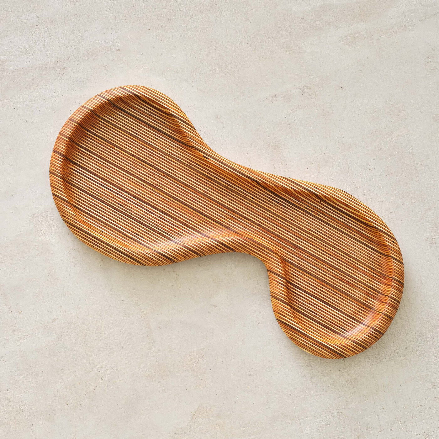 Mid-Century Modern Curved Wood Tray