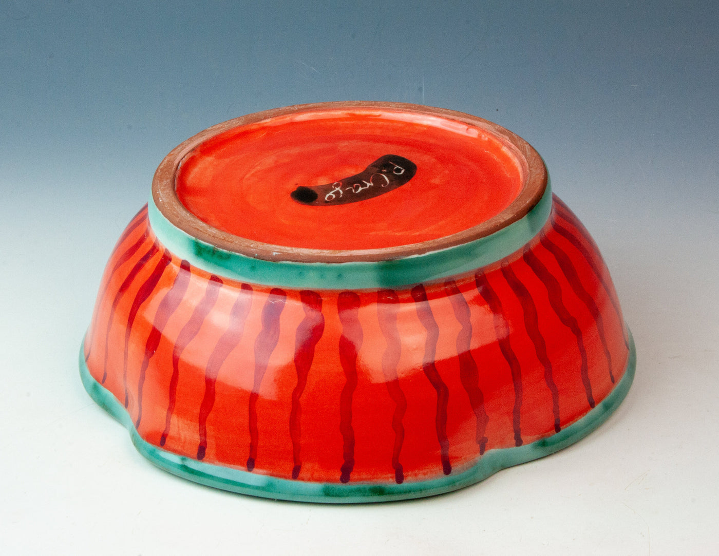 Red Poppy Serving Bowl