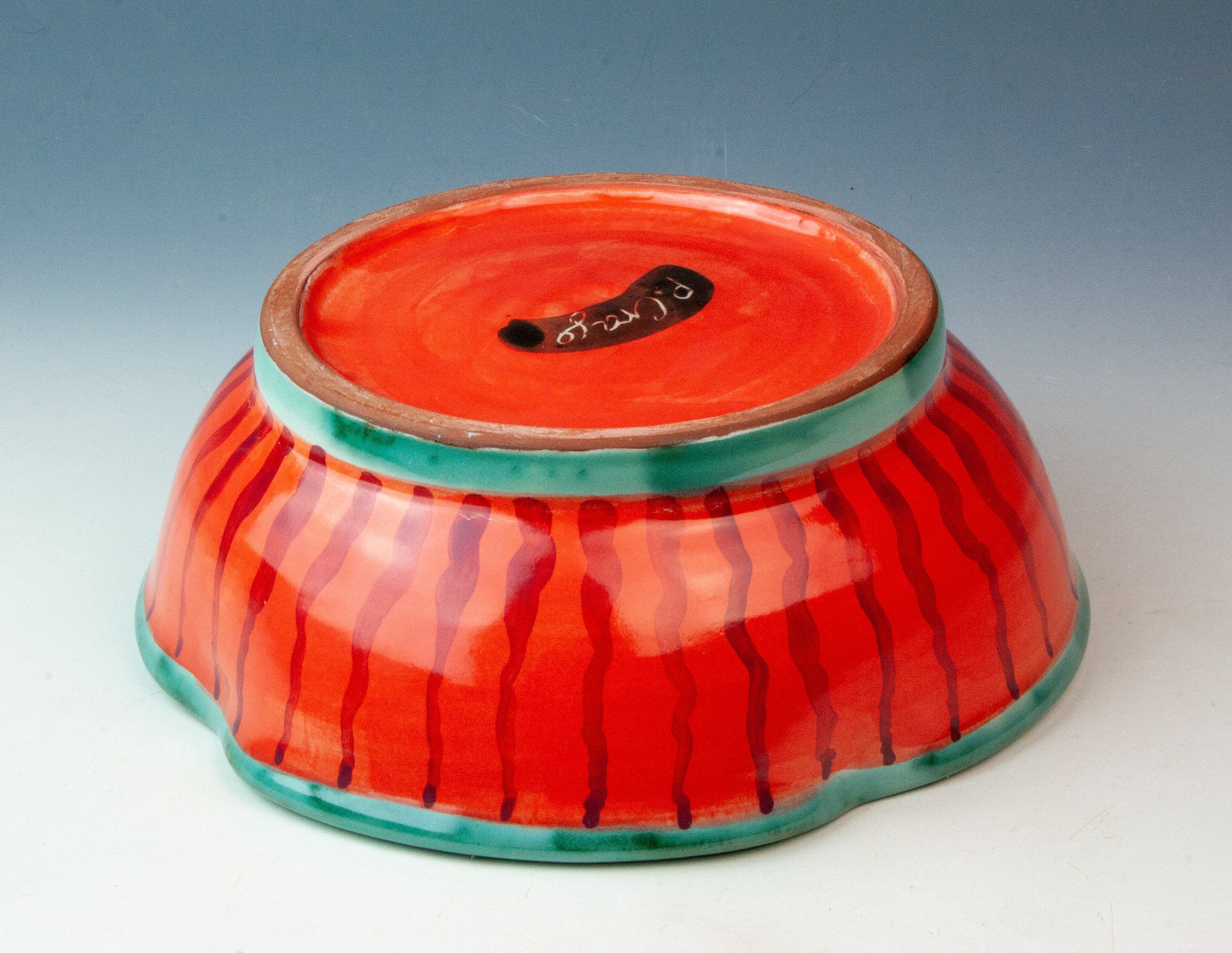 Red Poppy Serving Bowl