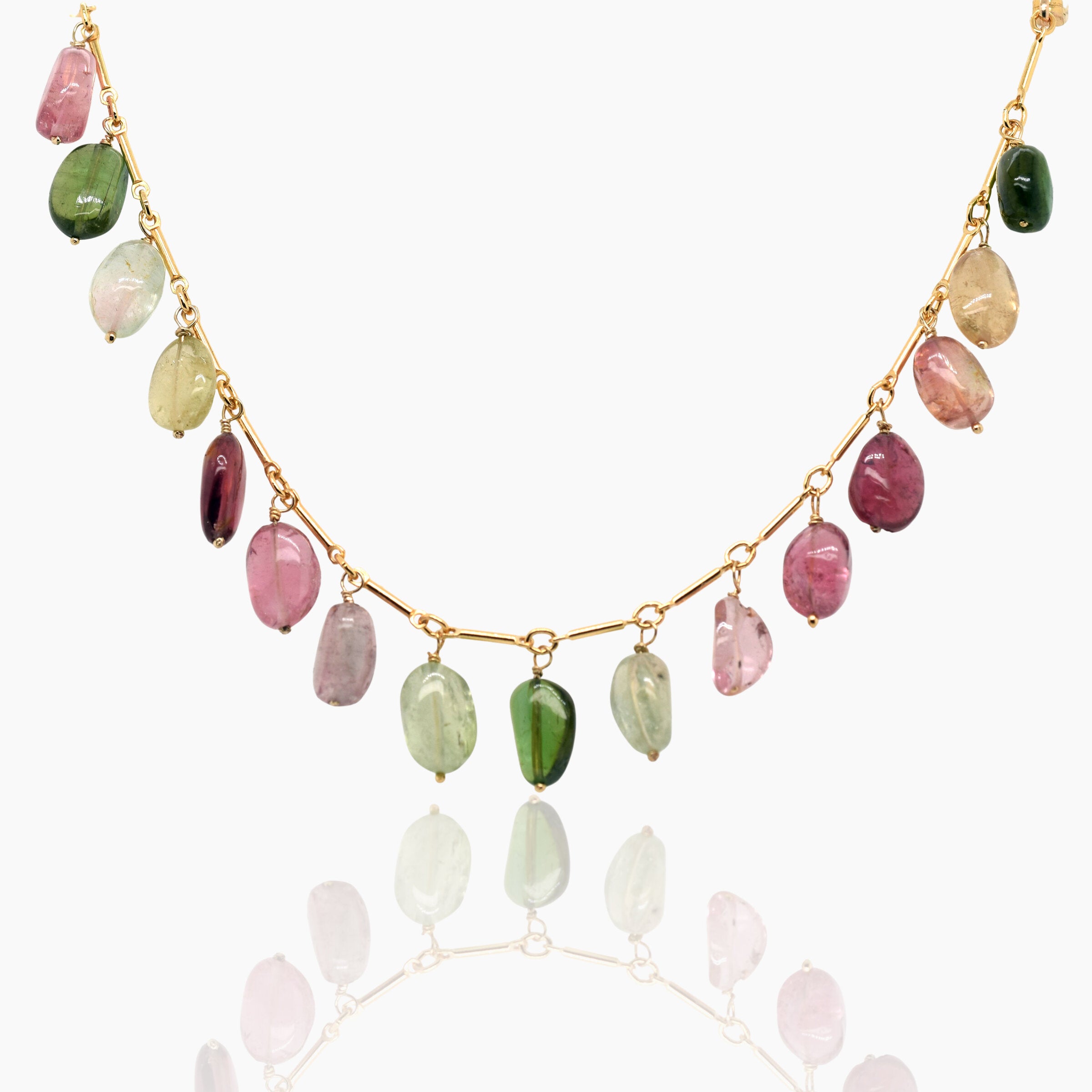 Smooth Tourmaline Charm Bracelet