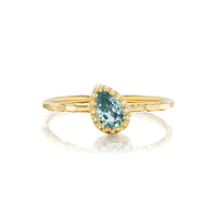 Diagonal Pear Sapphire Solitaire Ring