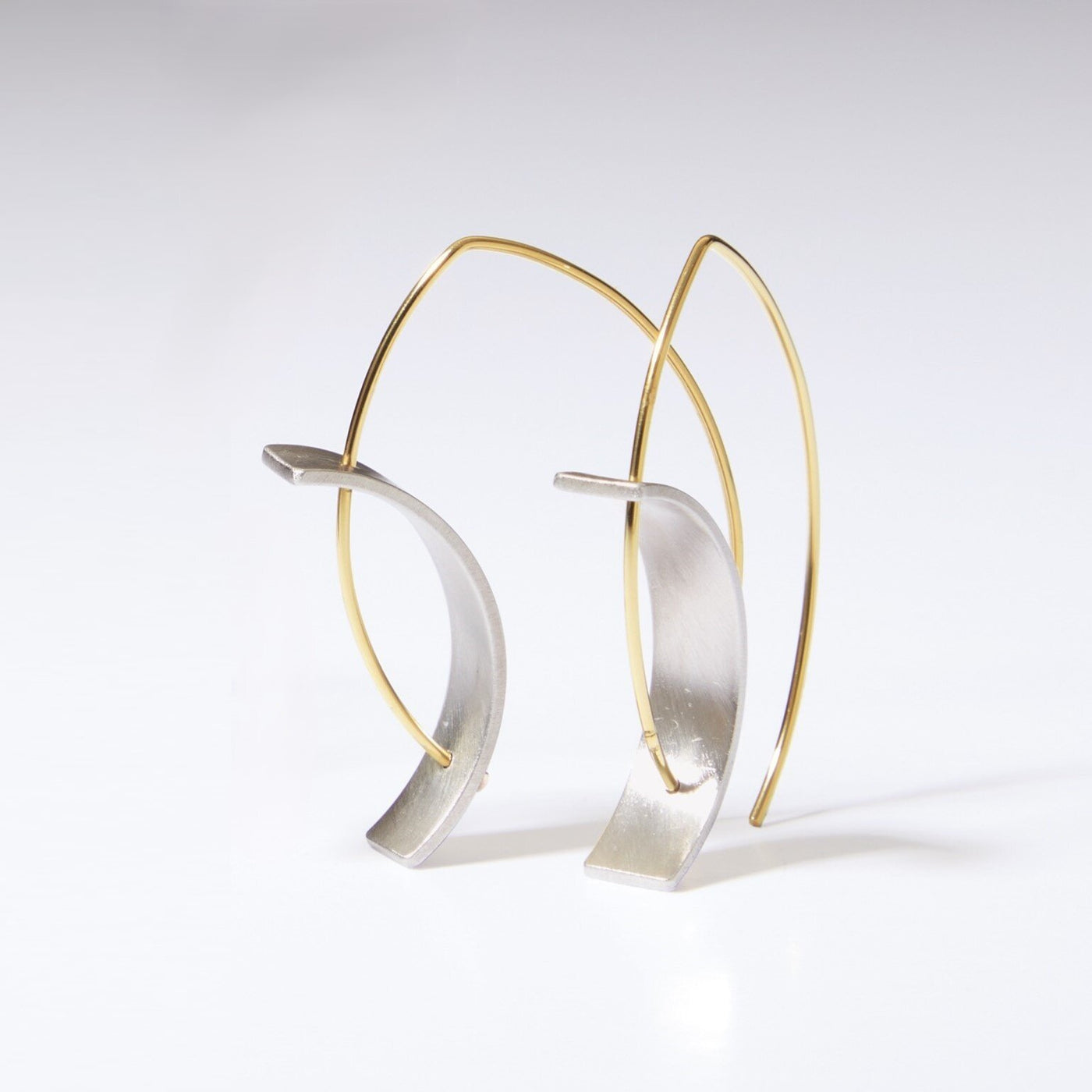 Small, Matte Silver with 18k Gold Ear wires