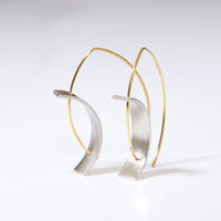 Small, Matte Silver with 18k Gold Ear wires