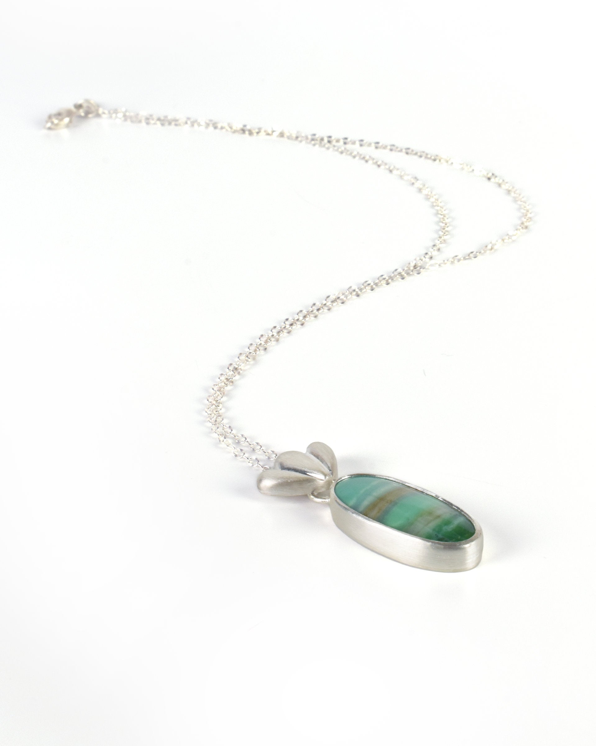 Opalized Wood Oval Pendant Necklace