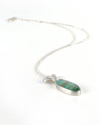 Opalized Wood Oval Pendant Necklace