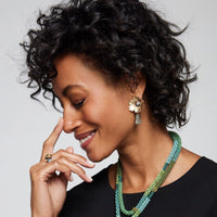 Carnation Bronze Aquamarine Earrings