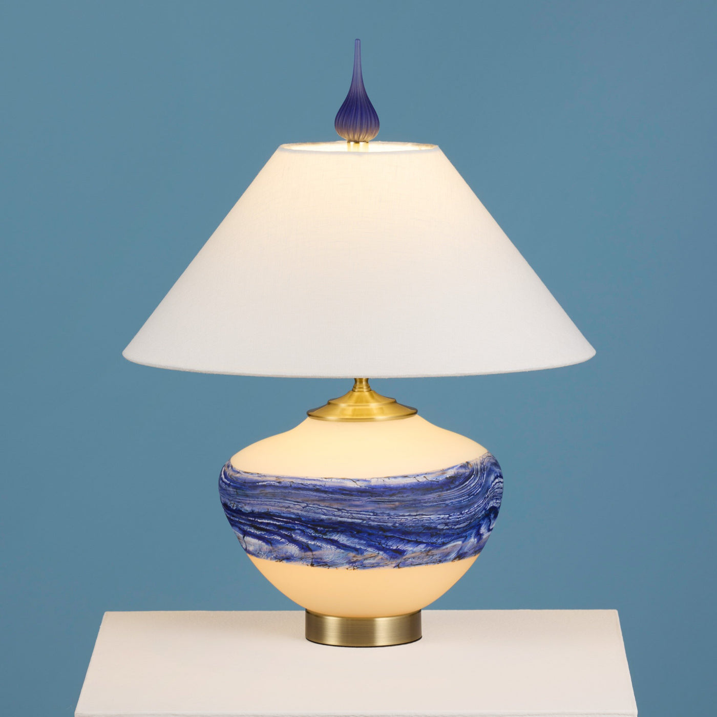 Alabaster Table Lamp in Blue