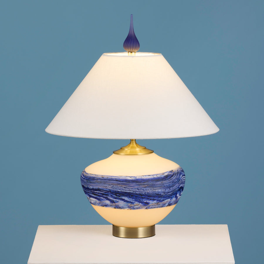 Alabaster Table Lamp in Blue