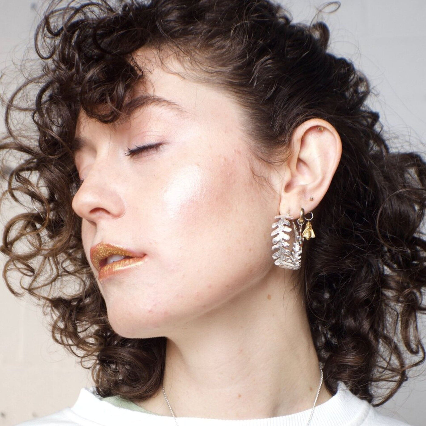 Fern Hoop Earrings