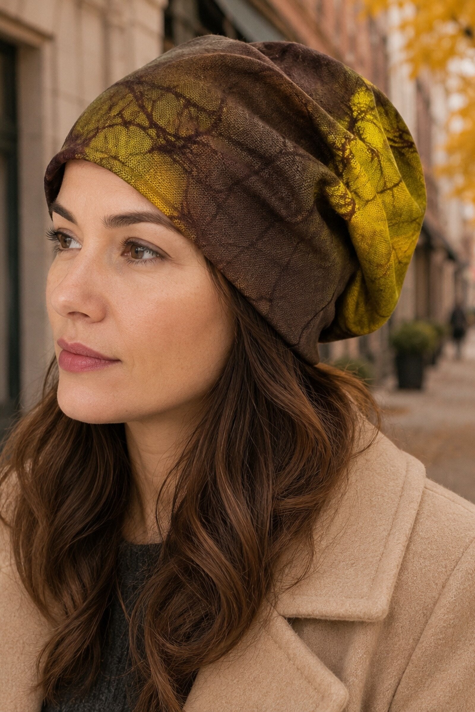 Hand Dyed Batik Wool Hat