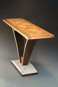 Bridge Table with maple burl top