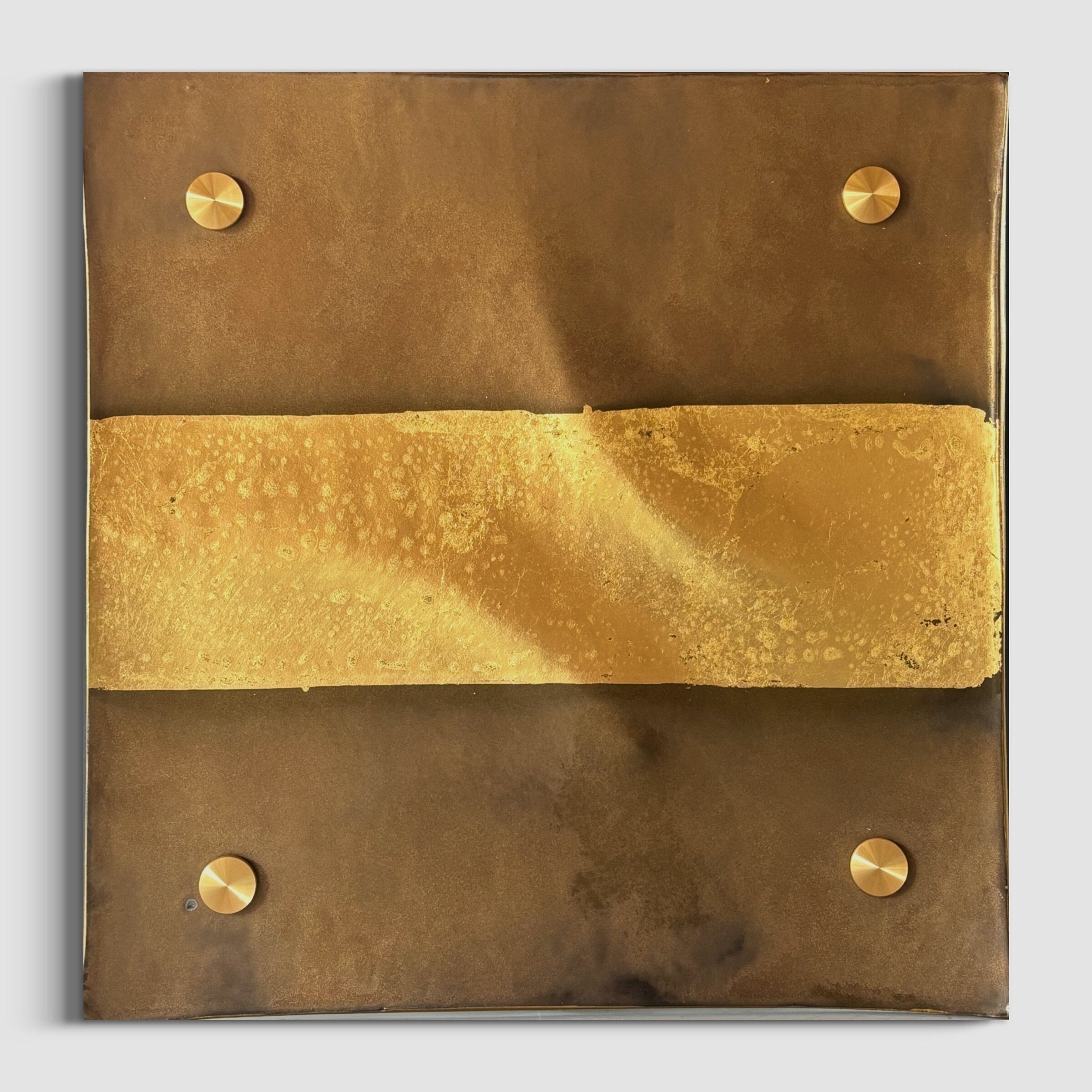 Circle Line Square Bronze and Gold Wall Squares