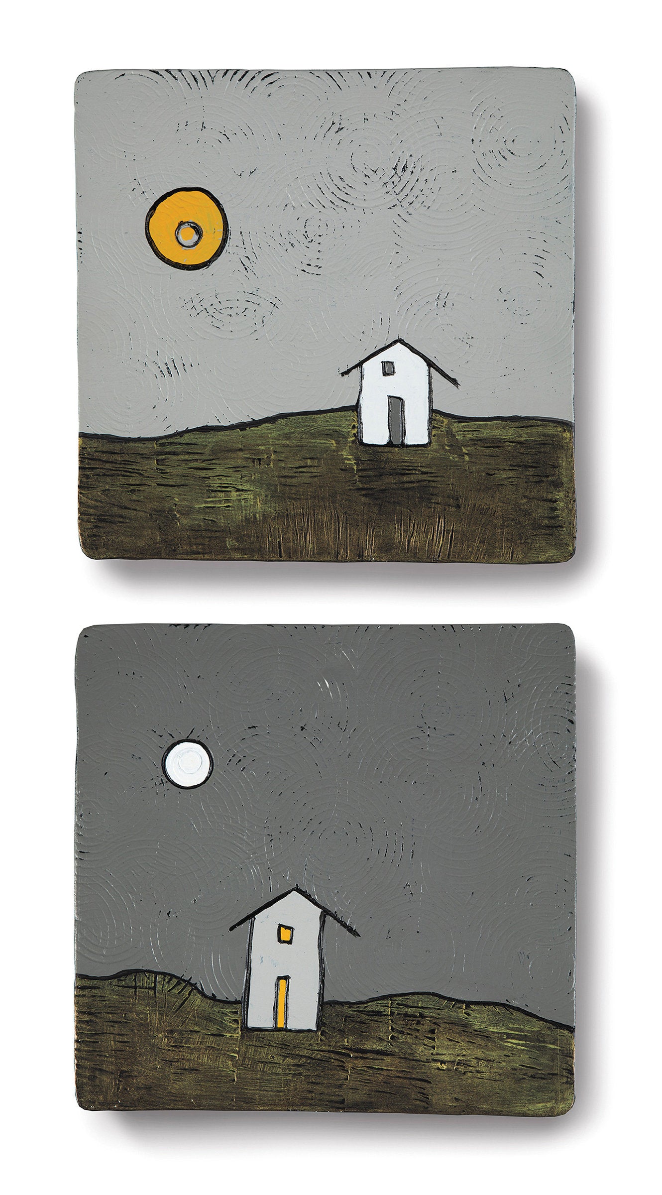 top to bottom: Day has the Sun, Night has the Moon