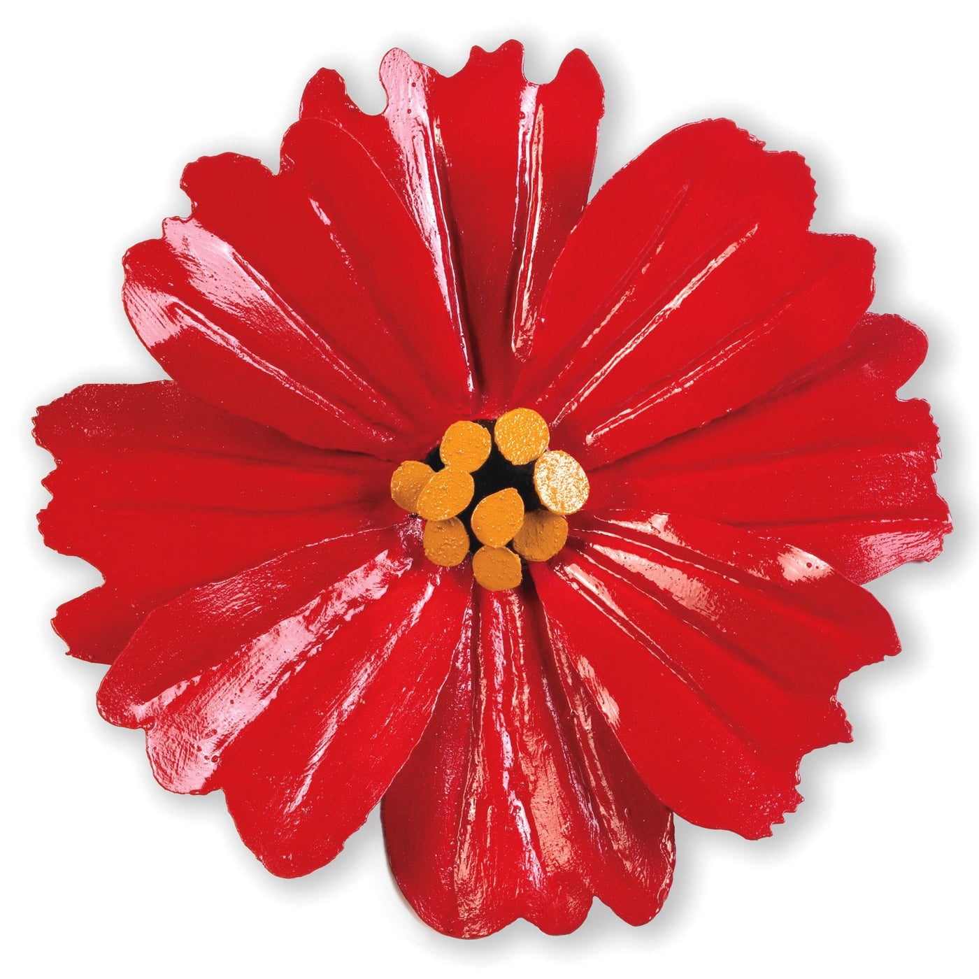 Red Cosmos Flower Wall Sculpture