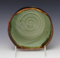 Brown and Green Porcelain Bowl