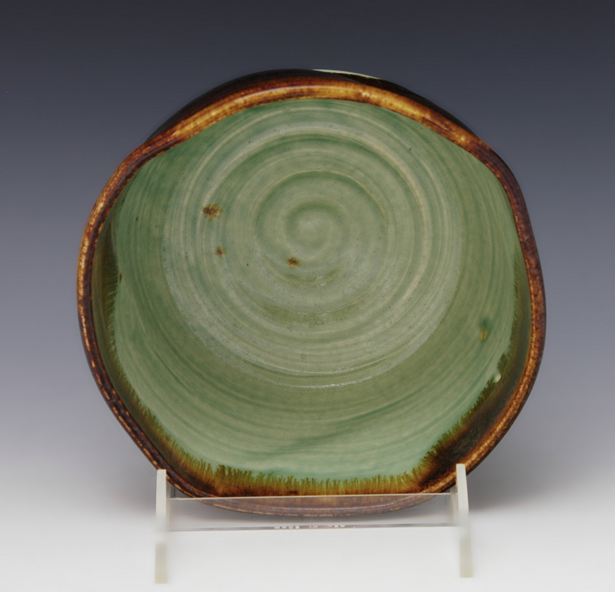 Brown and Green Porcelain Bowl