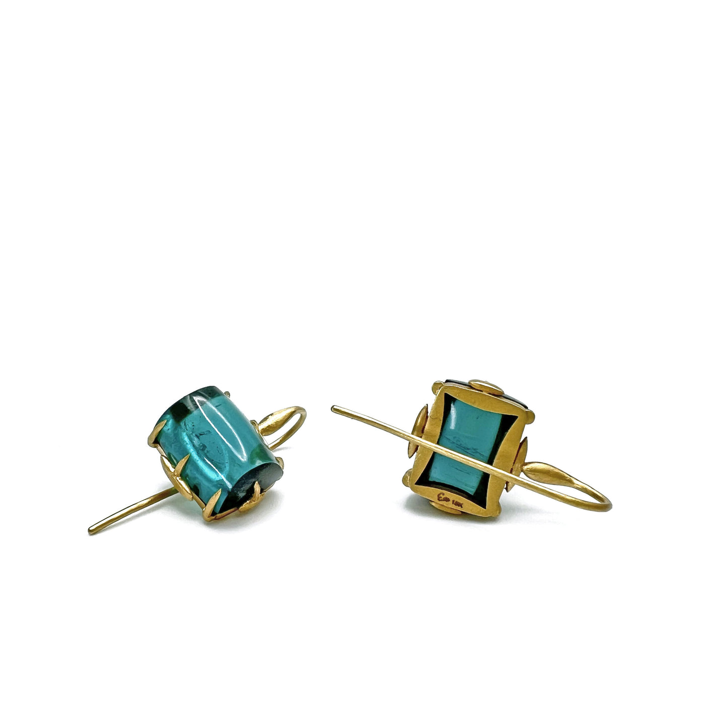 Indicolite Tourmaline Drop Earrings