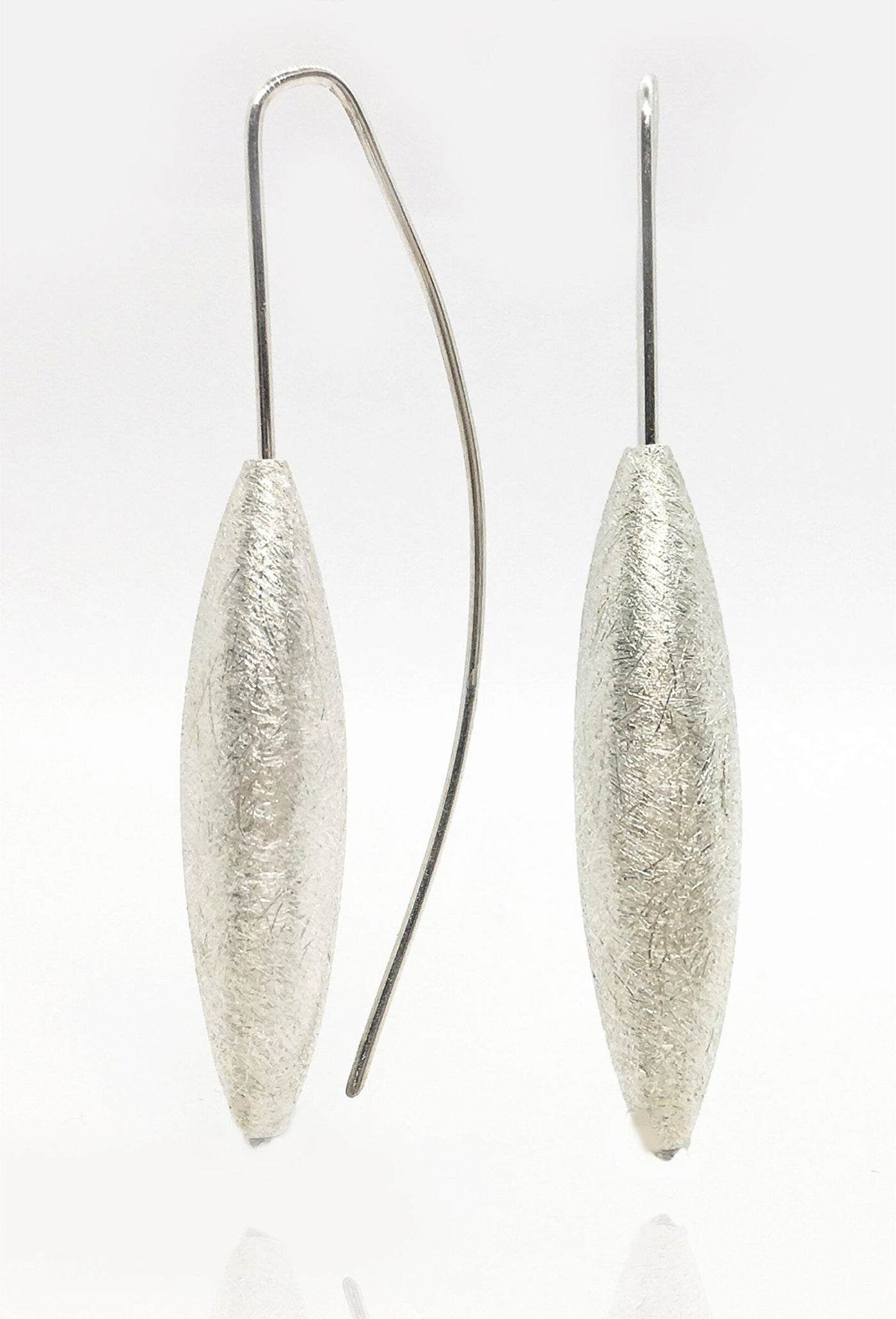 Long Silver Drop Earrings on Wires