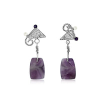 Whimsy in Bloom Chevron Amethyst Earrings