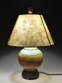Stoneware Table Lamp with Mica Shade