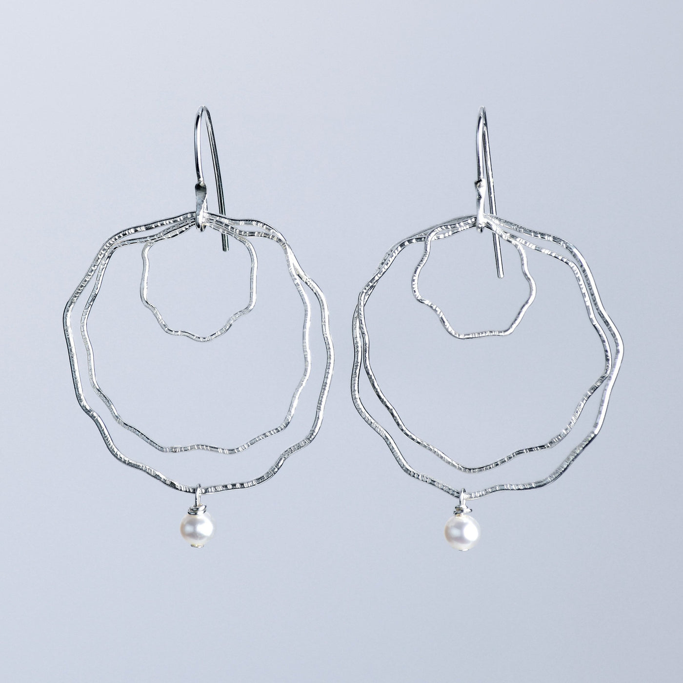 Large Pearl Blossom Drop Earrings