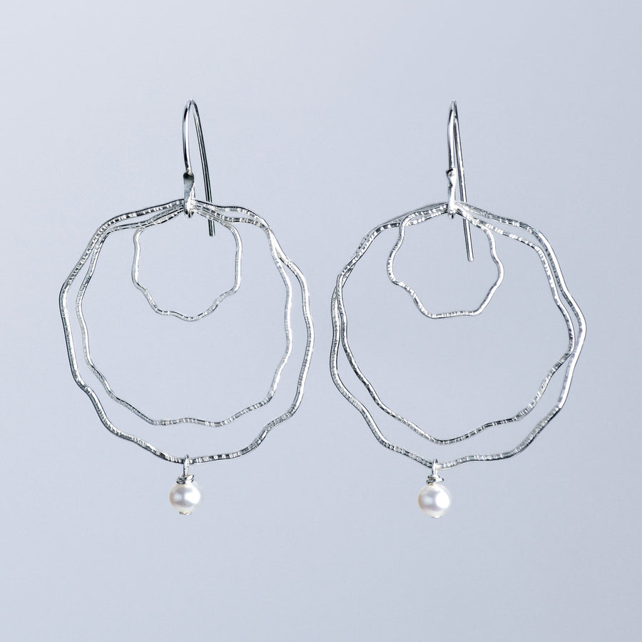 Large Pearl Blossom Drop Earrings