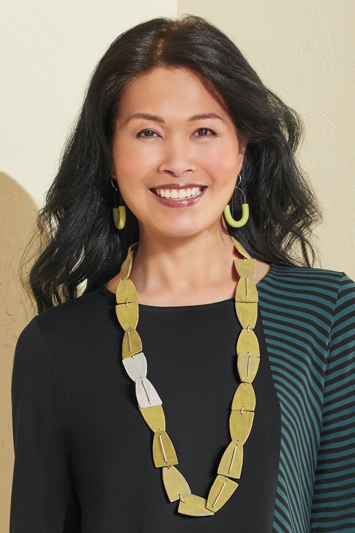 lichen, shown with the arcata hoop earrings by Jane Pellicciotto