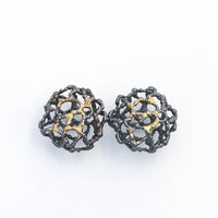 Coral Earrings with Melted Gold