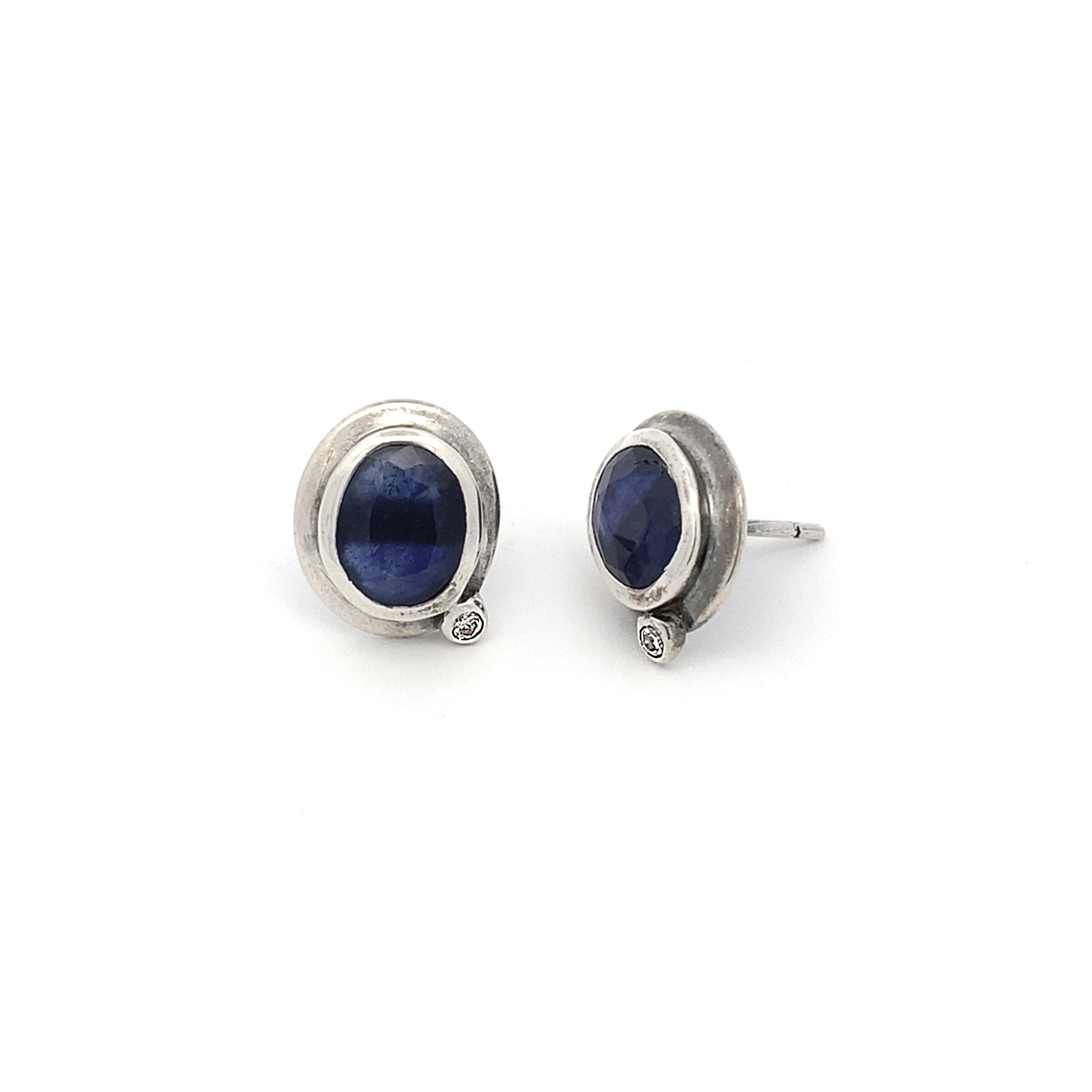 Sapphire & Diamond Stud Earrings
