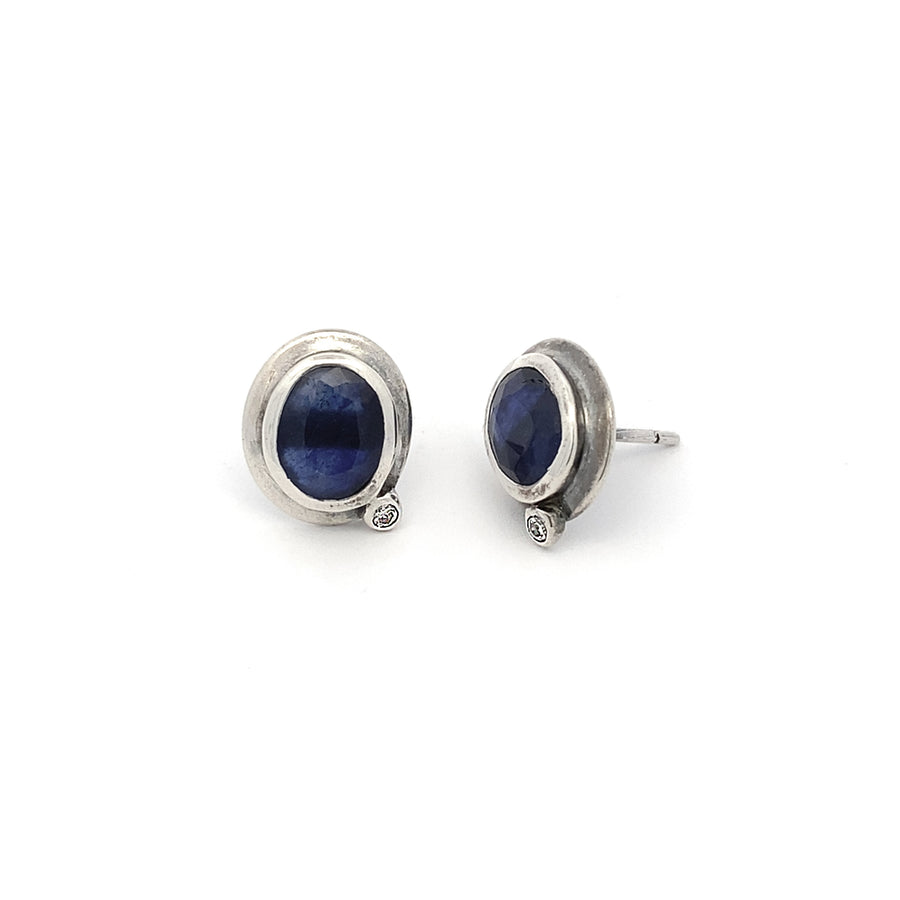 Sapphire & Diamond Stud Earrings