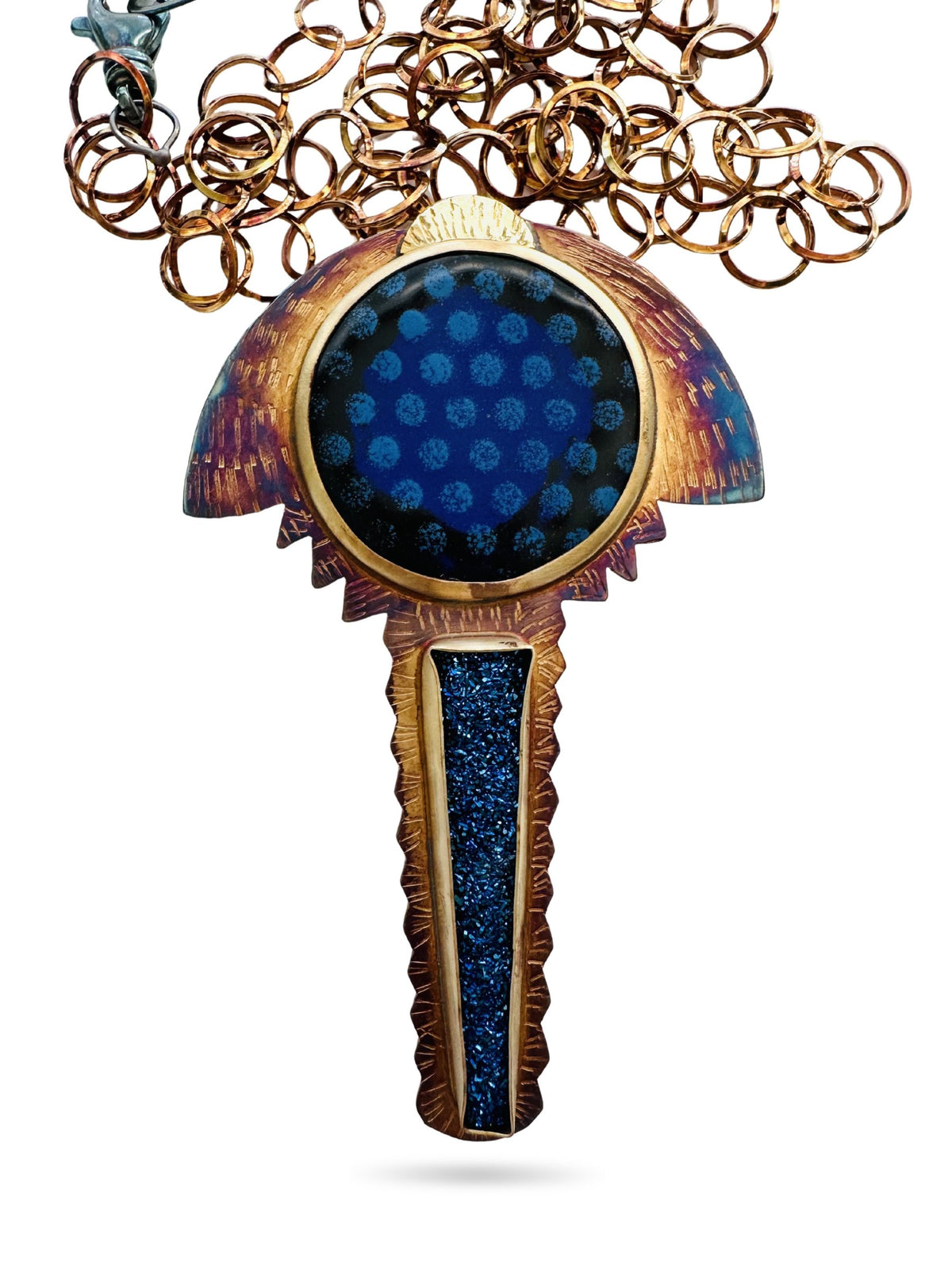 Electric Blue With Dots Necklace