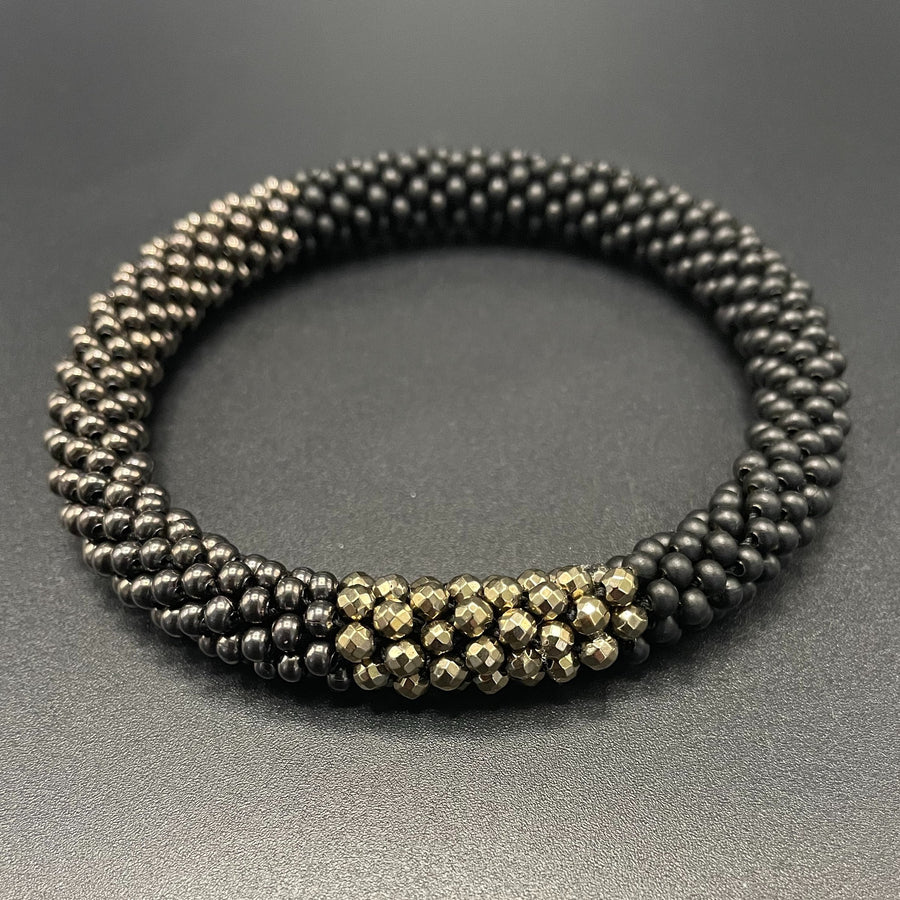 Gunmetal and Gold Bangle