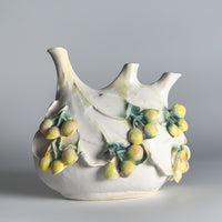 Yellow Cherry 3 Spout Bud Vase