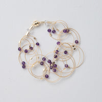 Amethyst on Gold Cable with Gold Hardware