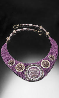 Purple Haze Bead Embroidered Necklace