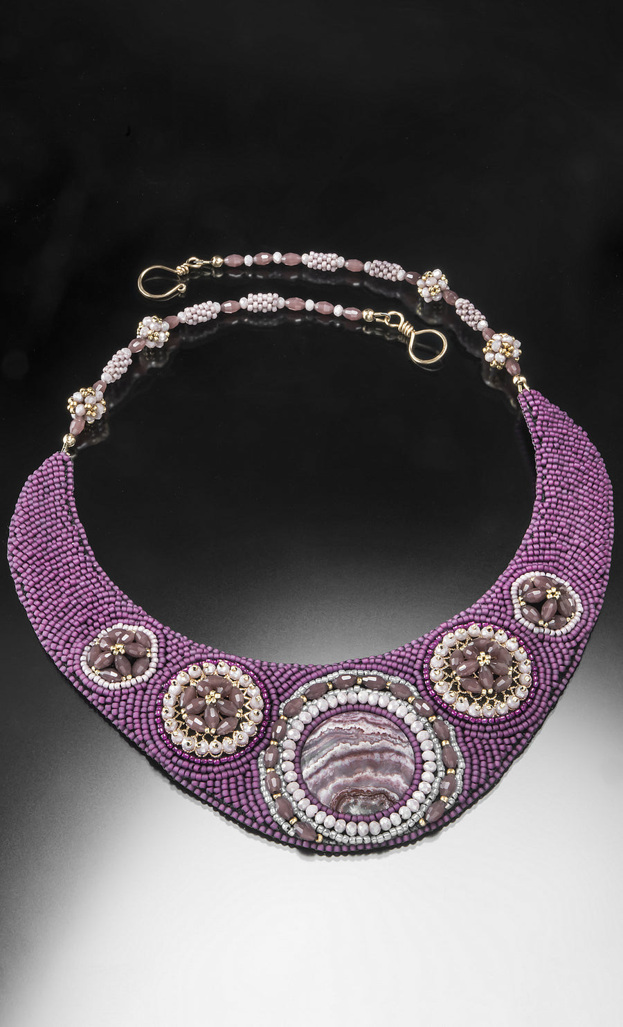 Purple Haze Bead Embroidered Necklace