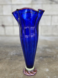 Transparent Cobalt Tall Vase