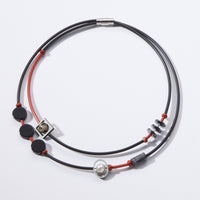 Red Double Wrap Mixed Media Necklace