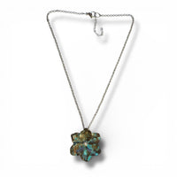 Verdigris Blossom Pendant Pearl
