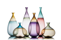 left to right: Medium Mist & Straw, Short Smoky Topaz & Mist, Tall Indigo & Sage, Medium Indigo & Smoky Topaz, Tall Aubergine & Tourmaline, Short Straw & Sage