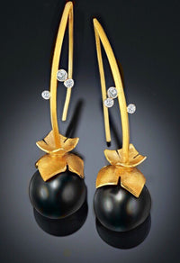 Black Tahitian Pearl Earrings
