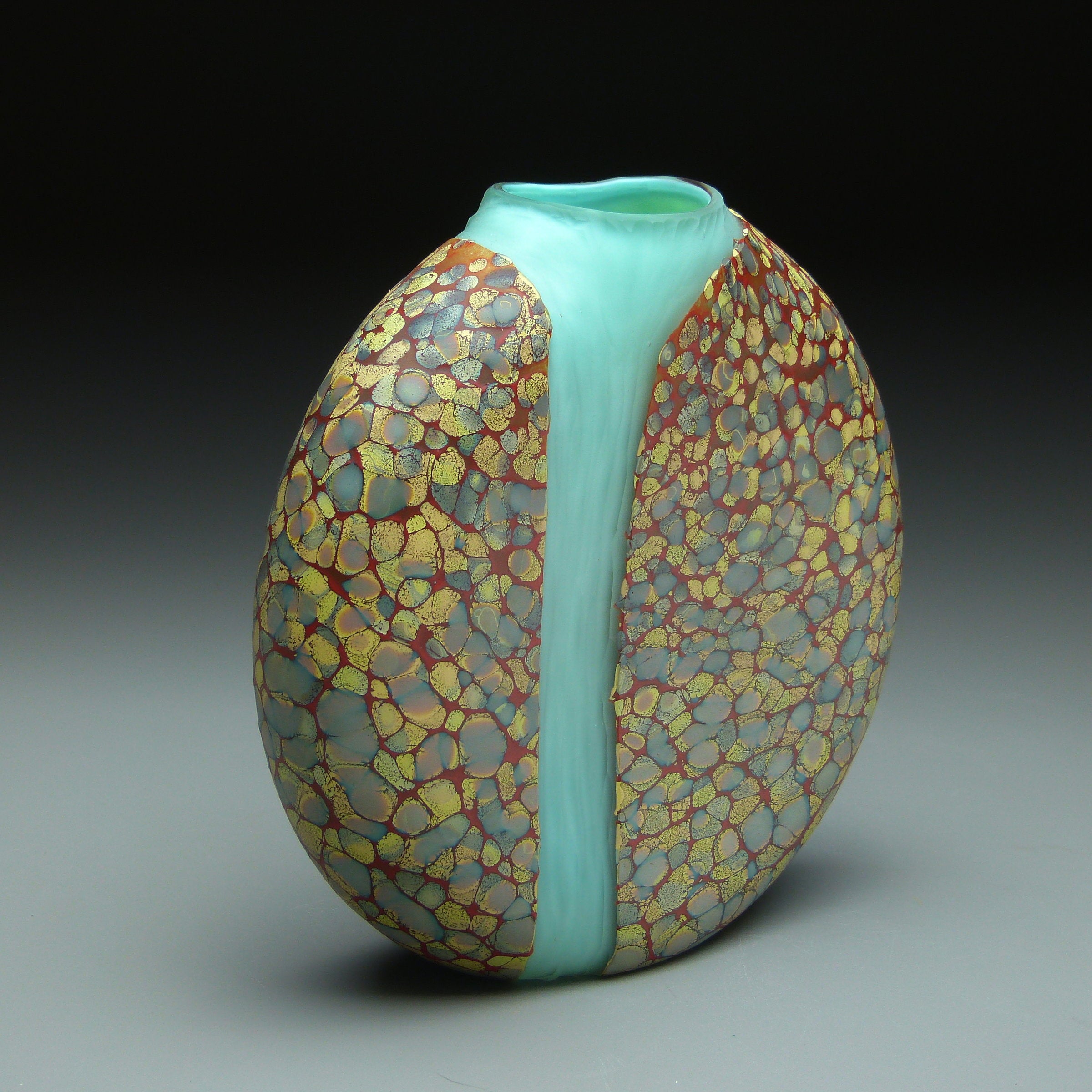 Cascade Vase with Opal Blue Interior