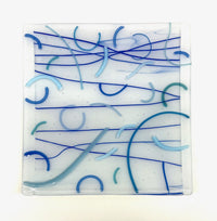 White and Blue Arcs Plate