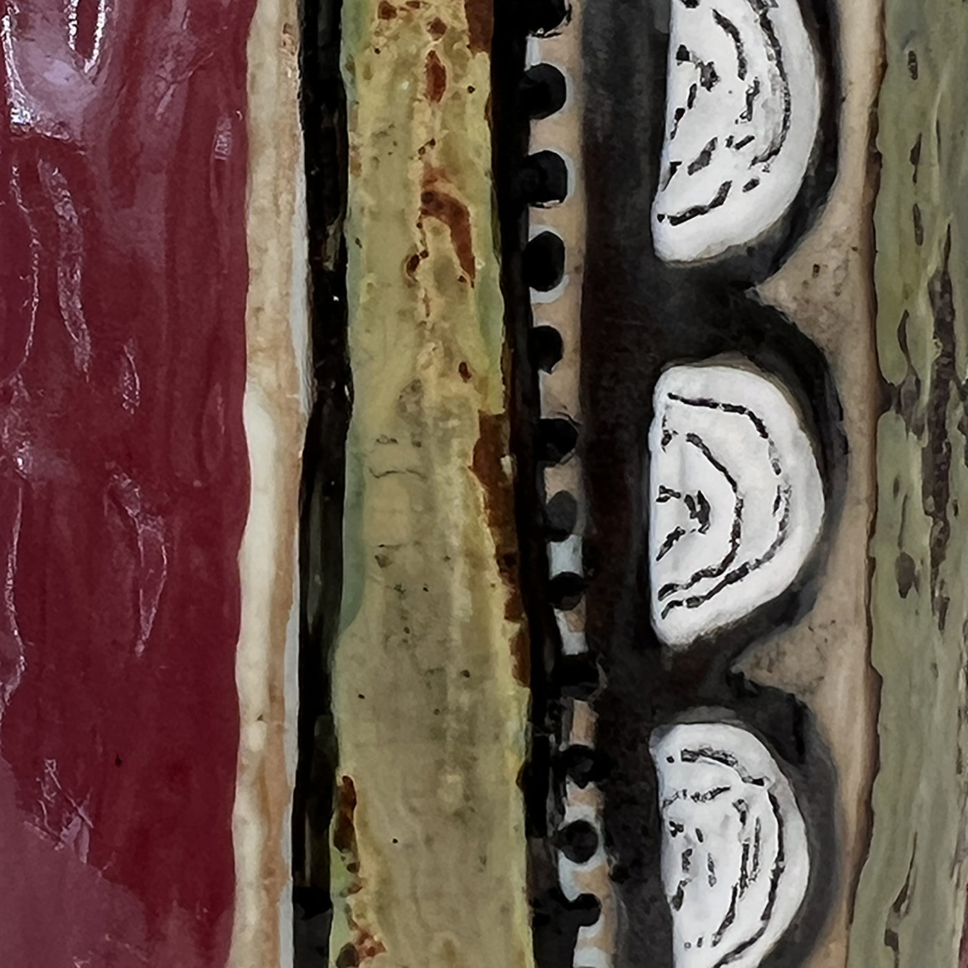 Rustic Abstract Tall Ceramic Box