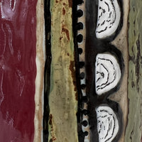 Rustic Abstract Tall Ceramic Box