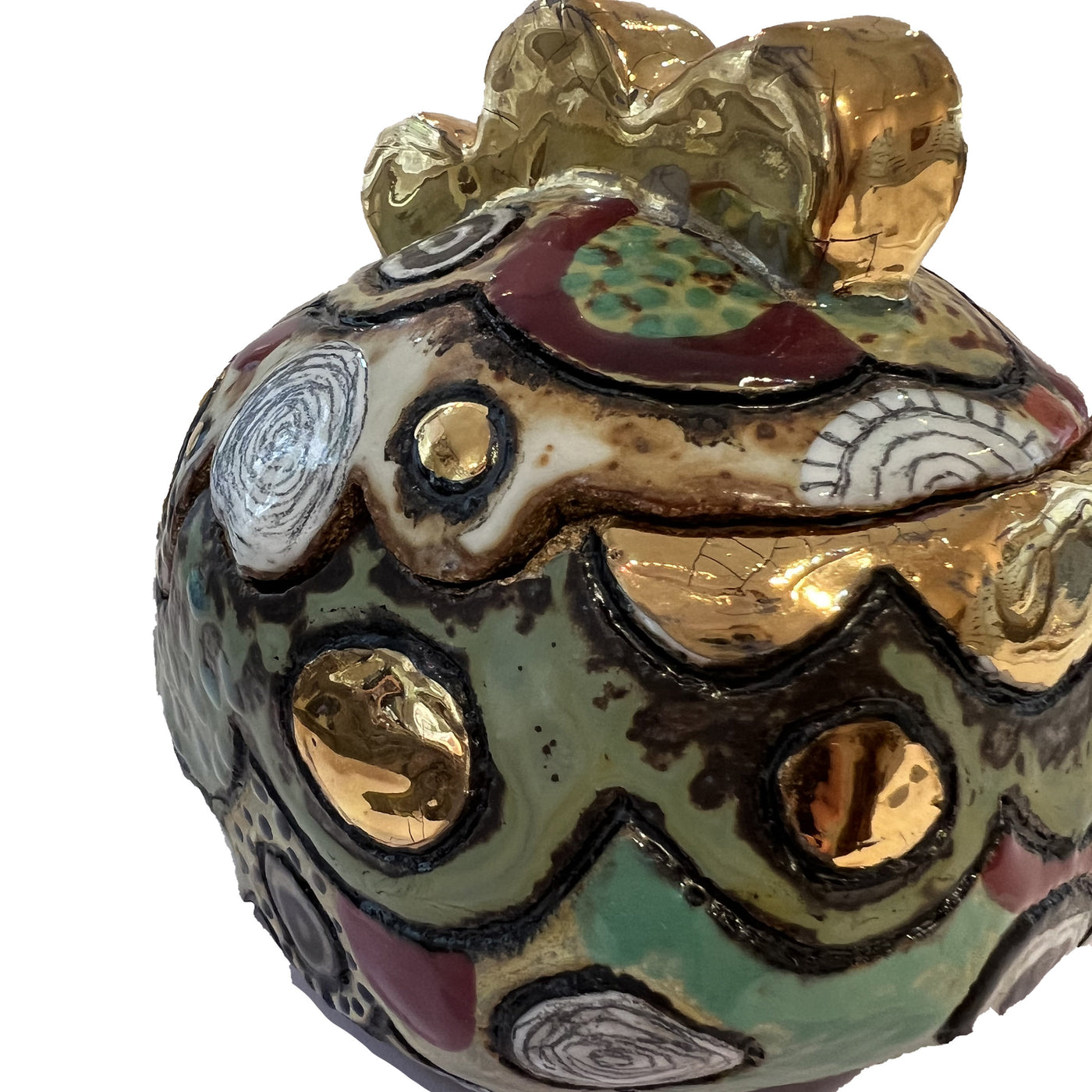 Rustic Gold Swirl Ceramic Box